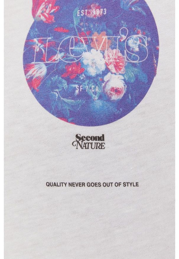 Levi's® - Levi's - T-shirt. Okazja: na co dzień, na spotkanie biznesowe. Kolor: biały. Materiał: dzianina. Wzór: nadruk. Styl: biznesowy, casual