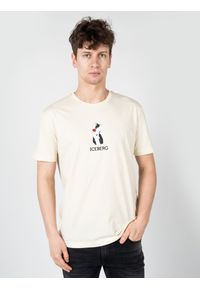 Iceberg T-Shirt | F0226301 | Mężczyzna | Beżowy. Okazja: na co dzień. Kolor: beżowy. Materiał: bawełna. Wzór: nadruk. Styl: klasyczny, casual, elegancki #5