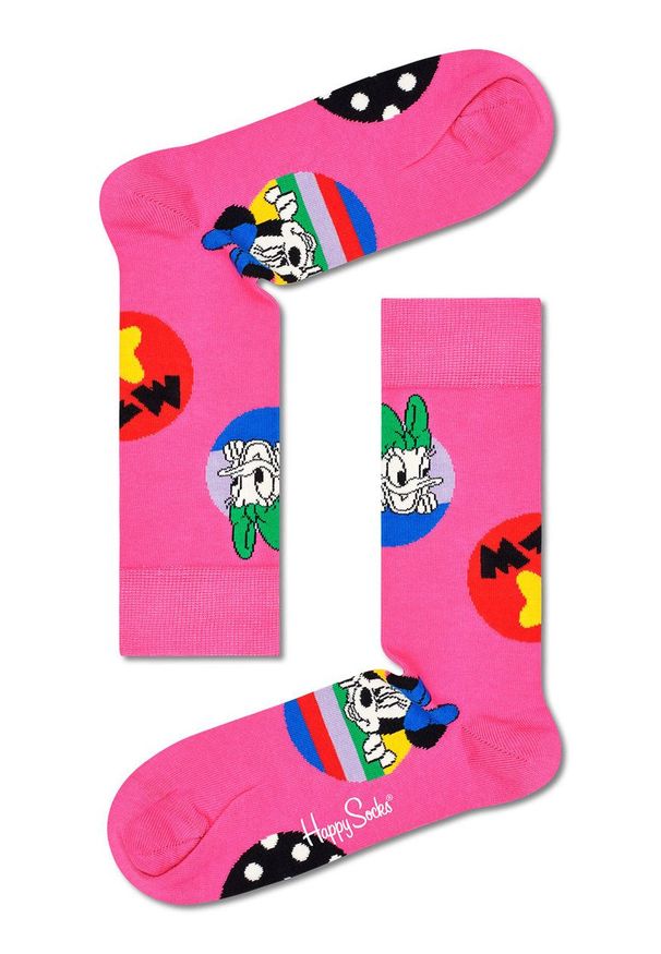 Happy-Socks - Happy Socks - Skarpetki x Disney Daisy & Minnie Dot. Kolor: różowy. Wzór: motyw z bajki