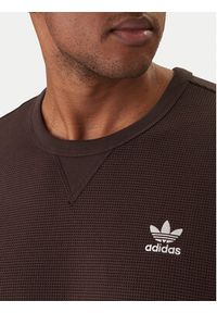 Adidas - adidas T-Shirt Trefoil Essentials Waffle KE1136 Brązowy Regular Fit. Kolor: brązowy. Materiał: bawełna #4