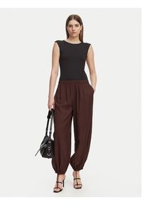 only - ONLY Spodnie materiałowe Scarly 15380514 Brązowy Relaxed Fit. Kolor: brązowy. Materiał: materiał #3