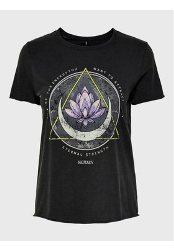 only - ONLY T-Shirt 15215721 Czarny Regular Fit. Kolor: czarny. Materiał: bawełna