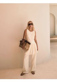 Reserved - Lniane spodnie - złamana biel. Materiał: len #1