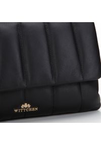 Wittchen - Damska torebka skórzana z szerokimi pikowaniami czarna. Kolor: czarny. Sezon: zima. Materiał: skórzane. Rodzaj torebki: na ramię #5