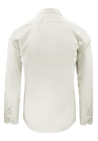 Elegancka Koszula Męska - Victorio - Kolor Kości Słoniowej (Ecru). Okazja: na co dzień. Kolor: beżowy, wielokolorowy, brązowy. Materiał: poliester, bawełna, elastan. Długość rękawa: długi rękaw. Długość: długie. Styl: elegancki #3