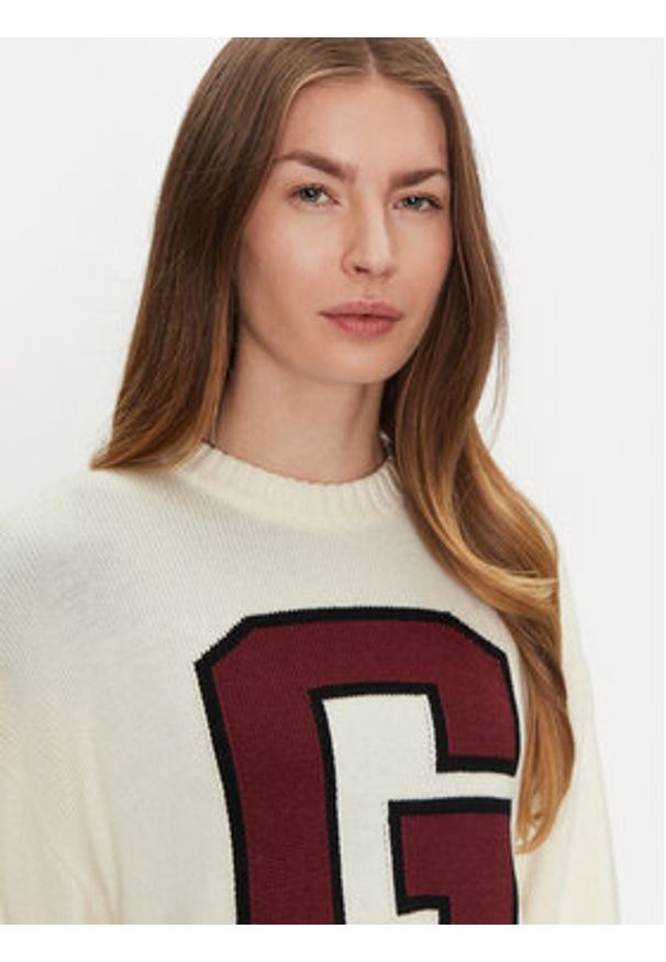 Guess Jeans Sweter W4BR11 Z3HN2 Biały Regular Fit. Kolor: biały. Materiał: syntetyk
