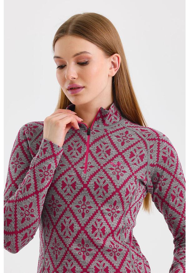 WOOLONA - Bluza termoaktywna Woolona Venus z Długim Rękawem 100% Merino. Kolor: różowy. Materiał: wełna. Długość rękawa: długi rękaw. Długość: długie