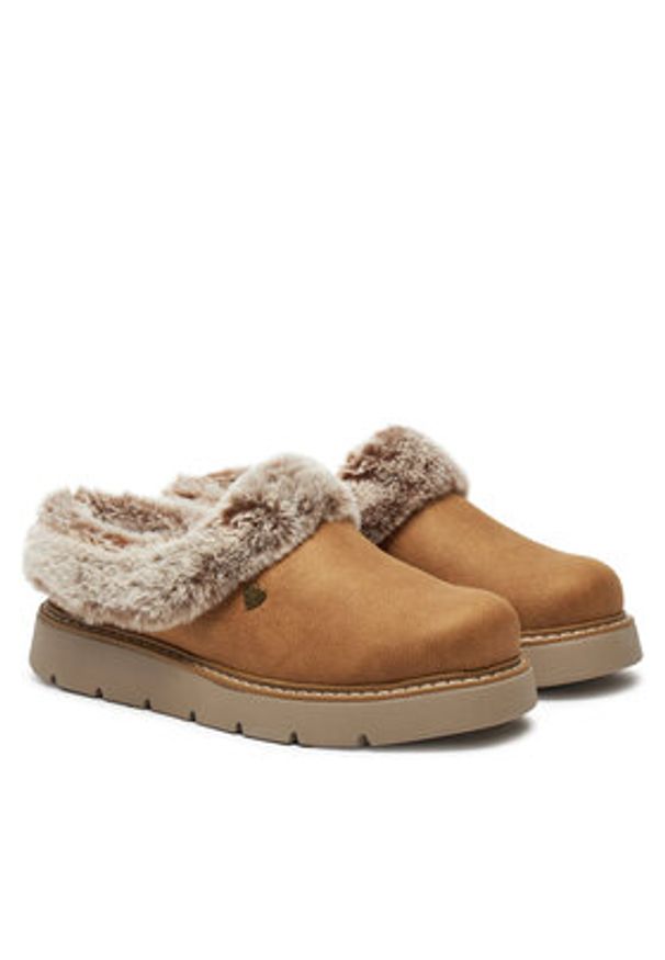 skechers - Skechers Kapcie 114762/CSNT Brązowy. Kolor: brązowy. Materiał: skóra