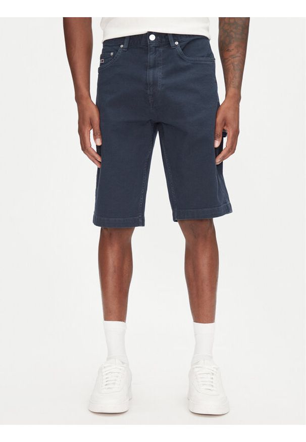 Tommy Jeans Szorty materiałowe Jaimie DM0DM21951 Granatowy Slim Fit. Kolor: niebieski. Materiał: bawełna