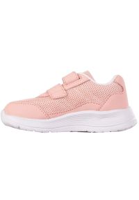 Buty Kappa Jak M Jr 280024M 2110 różowe. Okazja: na co dzień. Zapięcie: rzepy. Kolor: różowy. Materiał: syntetyk, materiał. Szerokość cholewki: normalna. Wzór: paski