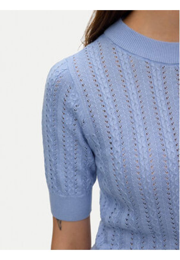 Vero Moda Sweter Morena 10321893 Błękitny Slim Fit. Kolor: niebieski. Materiał: bawełna