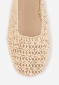 Renee - Beżowe Balerinki Slingback VICES z Cholewką z Plecionki Lilinova. Kolor: beżowy. Materiał: len. Szerokość cholewki: normalna. Styl: boho, elegancki #2