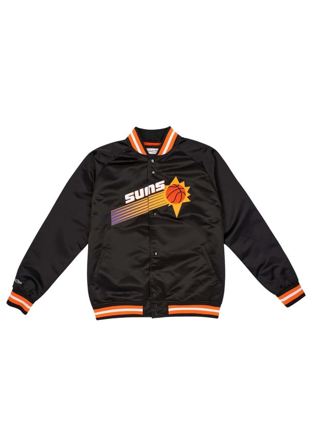 Mitchell & Ness - Lekka satynowa kurtka Phoenix Suns. Kolor: czarny. Materiał: satyna. Sport: koszykówka