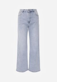 Born2be - Niebieskie Bawełniane Jeansy o Szerokim Kroju z Wysokim Stanem Jendrea. Okazja: na co dzień. Stan: podwyższony. Kolor: niebieski. Styl: casual #5