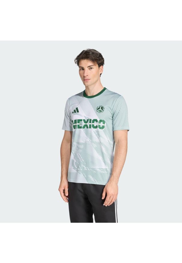Adidas - Koszulka Mexico Jersey. Kolor: biały, wielokolorowy, zielony. Materiał: jersey. Sport: piłka nożna