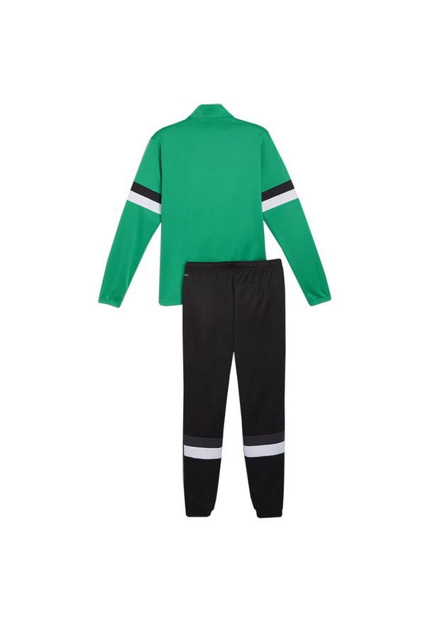 Puma - Dres Męski Team Rise. Kolor: wielokolorowy, czarny, zielony. Materiał: dresówka