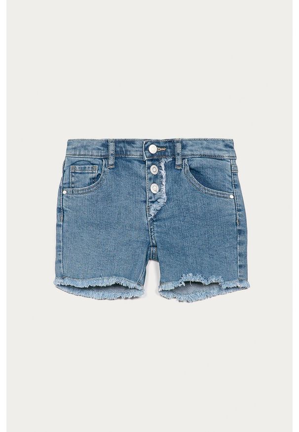 Guess Jeans - Szorty dziecięce 92-122 cm. Okazja: na co dzień. Kolor: niebieski. Materiał: jeans. Wzór: gładki. Styl: casual