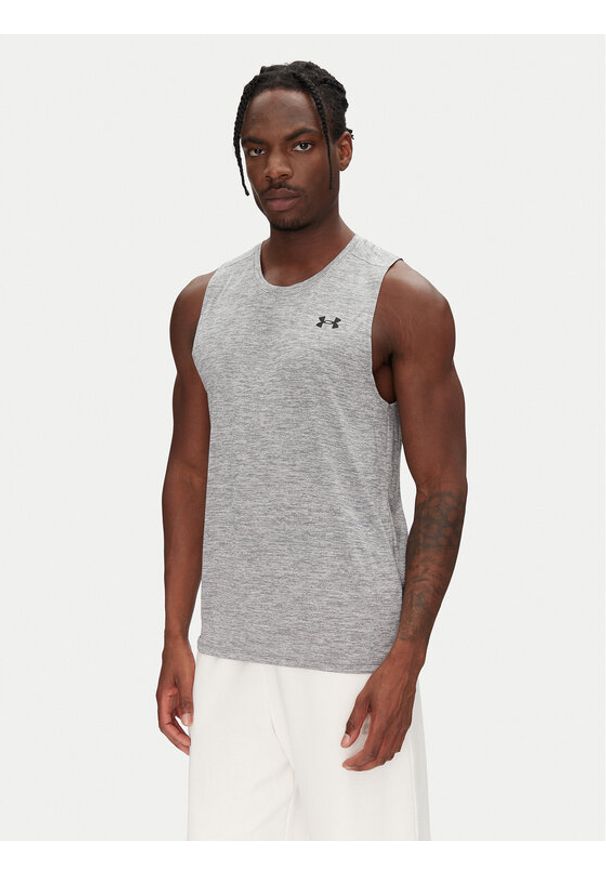 Under Armour Tank top Tech 1382795 Szary Regular Fit. Kolor: szary. Materiał: syntetyk