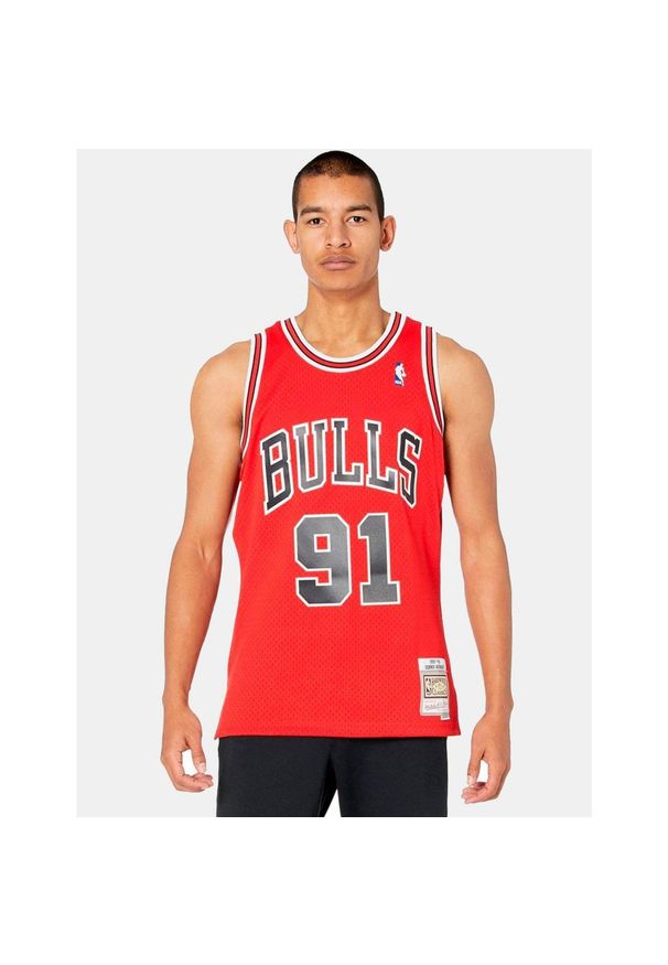 Mitchell & Ness - Koszulka NBA Chicago Bulls Dennis Rodman. Kolor: wielokolorowy, czarny, czerwony. Materiał: jersey. Sport: koszykówka