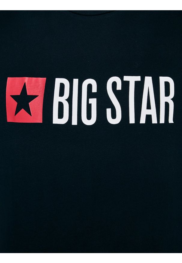 Big-Star - Koszulka męska z logo BIG STAR granatowa Quado 403. Okazja: na co dzień. Kolor: niebieski. Materiał: dzianina, jeans, dresówka, denim. Wzór: nadruk. Sezon: wiosna. Styl: klasyczny, casual