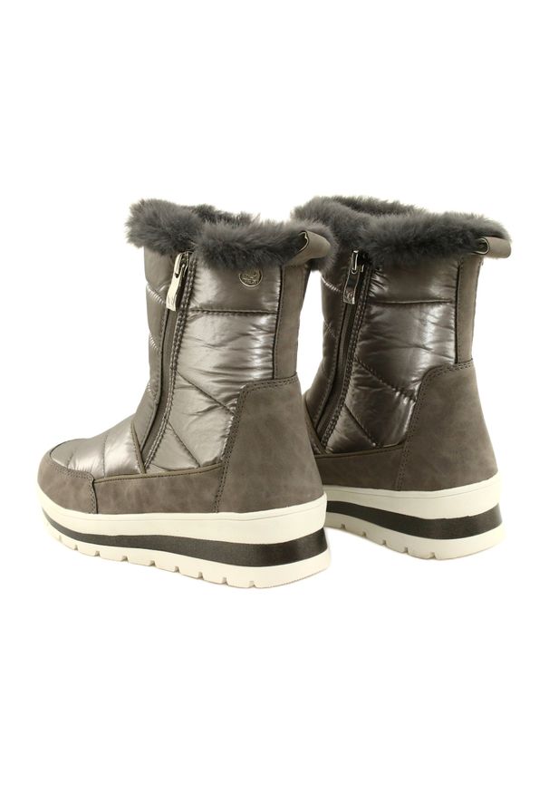 Śniegowce membrana Caprice 26425-27 345 Taupe Comb beżowy. Kolor: beżowy. Materiał: futro, materiał, syntetyk. Sezon: zima