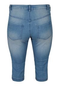 Zizzi Szorty jeansowe O10305H Niebieski Slim Fit. Kolor: niebieski. Materiał: bawełna, syntetyk #7