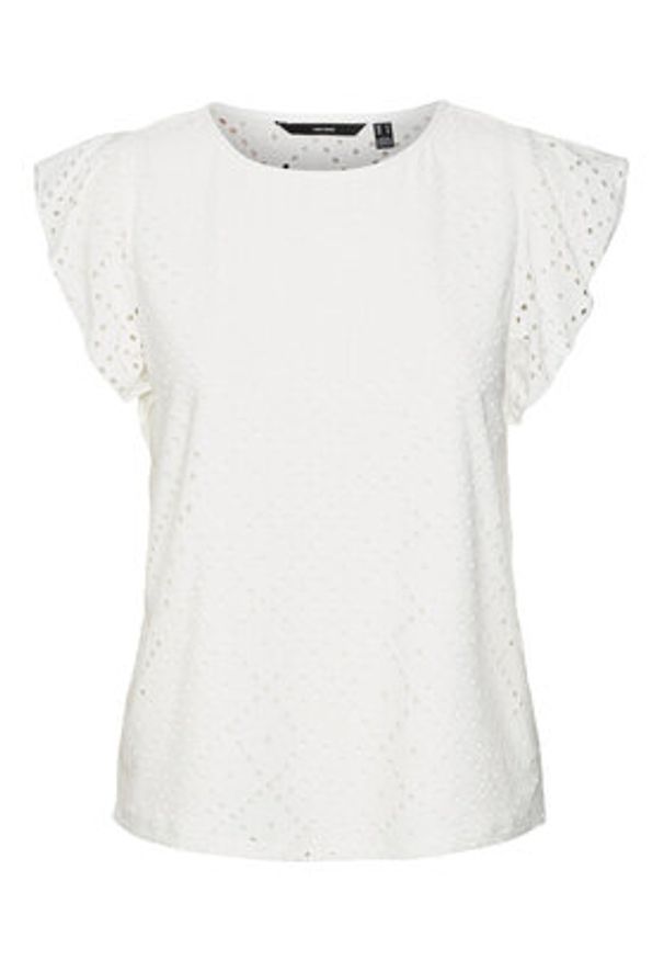 Vero Moda T-Shirt 10286067 Biały Loose Fit. Kolor: biały. Materiał: syntetyk