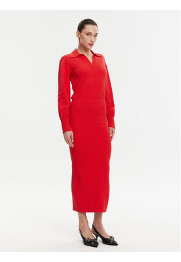 French Connection Sukienka dzianinowa 71YAU Czerwony Regular Fit. Kolor: czerwony. Materiał: syntetyk