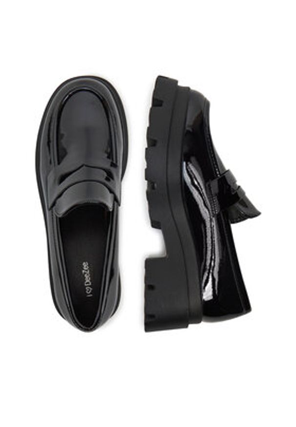 DeeZee Loafersy 8-405-3 Czarny. Kolor: czarny. Materiał: skóra