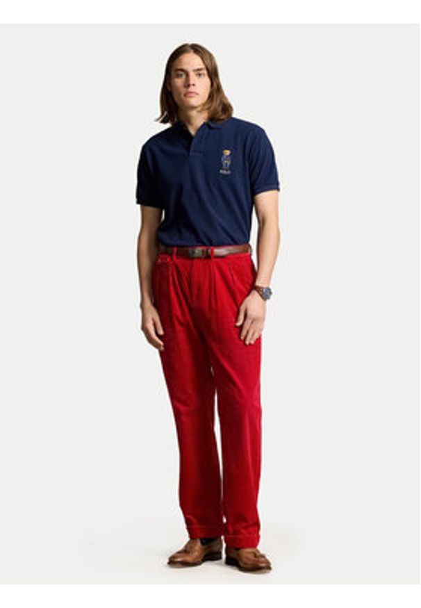 Polo Ralph Lauren Polo 710853312027 Granatowy Slim Fit. Typ kołnierza: polo. Kolor: niebieski. Materiał: bawełna