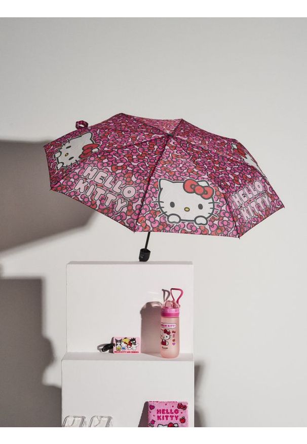 Sinsay - Parasolka Hello Kitty - różowy. Kolor: różowy. Wzór: motyw z bajki