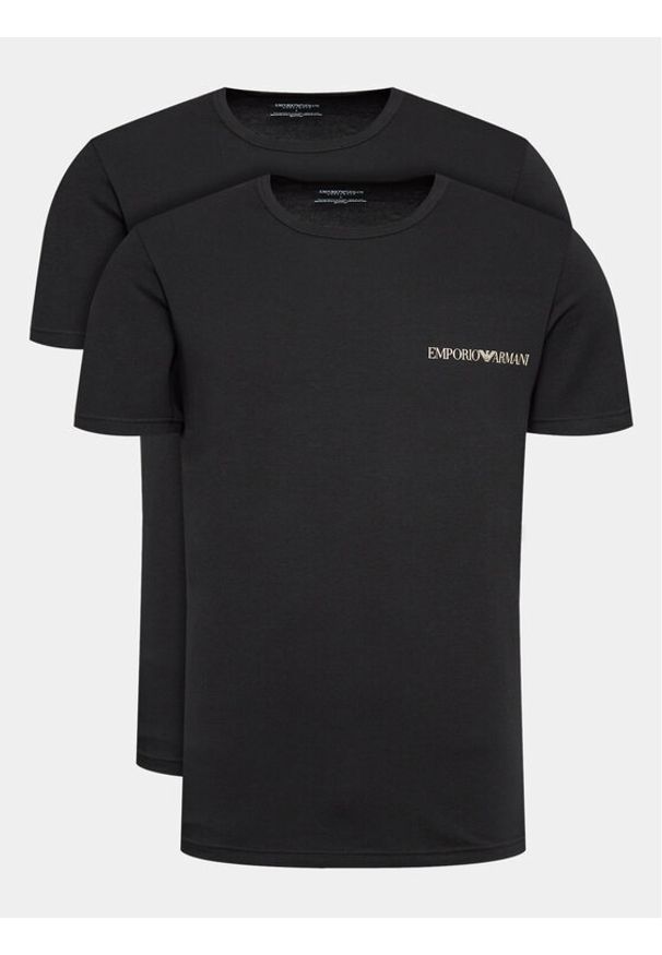 Emporio Armani Underwear Komplet 2 t-shirtów 111267 3R717 23820 Czarny Regular Fit. Kolor: czarny. Materiał: bawełna