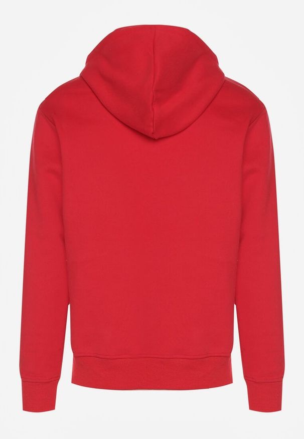 Born2be - Czerwona Bluza z Bawełną Kapturem i Sznurkami Amatusa. Okazja: do domu, na co dzień. Typ kołnierza: kaptur. Kolor: czerwony. Materiał: bawełna. Styl: casual, klasyczny