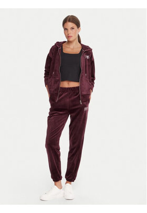 DKNY Sport Spodnie dresowe DP5P3702 Bordowy Regular Fit. Kolor: czerwony. Materiał: syntetyk