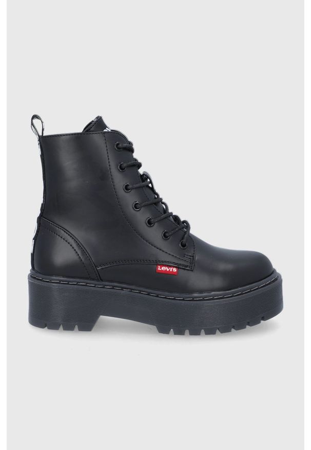 Levi's® - Levi's Workery dziecięce kolor czarny. Okazja: na spotkanie biznesowe. Nosek buta: okrągły. Zapięcie: sznurówki. Kolor: czarny. Styl: biznesowy