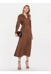 BOSS - Boss Sukienka koktajlowa Daniki 50505634 Brązowy Regular Fit. Kolor: brązowy. Materiał: wiskoza. Styl: wizytowy