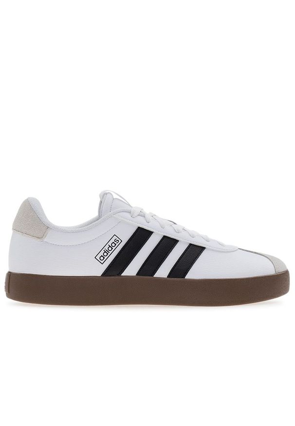 Adidas - Buty męskie adidas VL Court 3.0 ID6285 - białe. Kolor: biały. Materiał: skóra, syntetyk, guma. Szerokość cholewki: normalna. Wzór: aplikacja