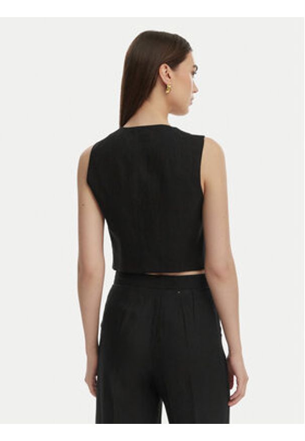 Marella Kamizelka garniturowa Veranda 2615151032 Czarny Regular Fit. Kolor: czarny. Materiał: len