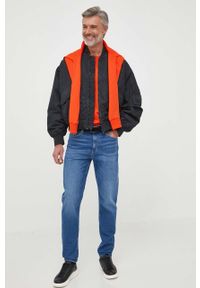 Calvin Klein bluza męska kolor pomarańczowy z kapturem gładka. Typ kołnierza: kaptur. Kolor: pomarańczowy. Długość rękawa: długi rękaw. Długość: długie. Wzór: gładki #4