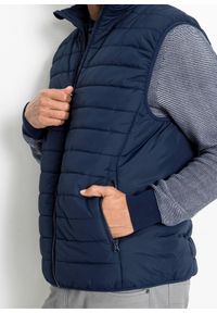 bonprix - Kamizelka pikowana. Typ kołnierza: kołnierzyk stójkowy. Kolor: niebieski. Materiał: tkanina. Wzór: gładki #3