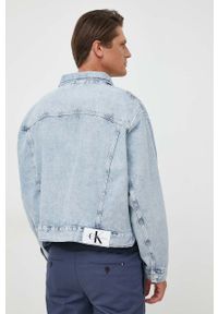 Calvin Klein Jeans kurtka jeansowa męska kolor niebieski przejściowa oversize. Kolor: niebieski. Materiał: bawełna, denim #2