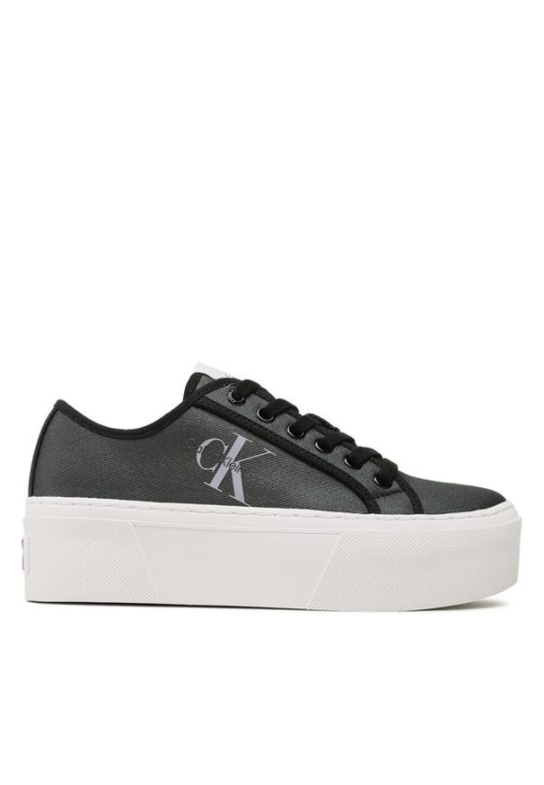 Calvin Klein Jeans Tenisówki Cupsole Flatform Ny Pearl Wn YW0YW01221 Czarny. Kolor: czarny. Materiał: materiał