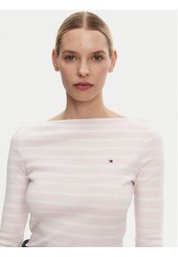 TOMMY HILFIGER - Tommy Hilfiger Bluzka New Cody WW0WW40589 Różowy Slim Fit. Kolor: różowy. Materiał: bawełna #4