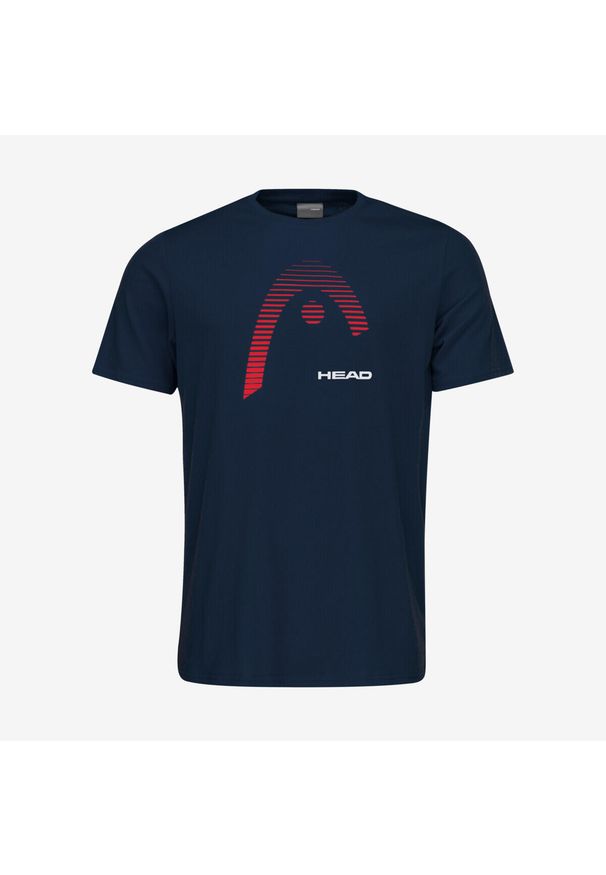 Head - T-Shirt męski CLUB CARL. Kolor: niebieski. Materiał: materiał