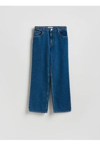 Reserved - Jeansy straight ze średnim stanem - granatowy. Kolor: niebieski #1