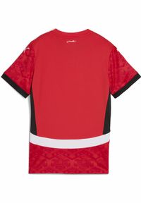 Puma - Damska koszulka domowa Egipt 2025 PUMA Red Black. Kolor: czerwony, czarny, wielokolorowy. Wzór: kolorowy