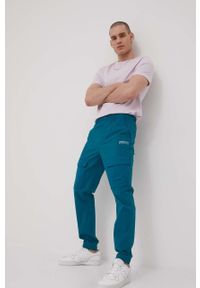 adidas Originals spodnie męskie kolor zielony joggery. Kolor: zielony. Materiał: materiał, tkanina