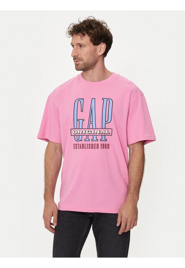 GAP - Gap T-Shirt 664006-05 Różowy Regular Fit. Kolor: różowy. Materiał: bawełna