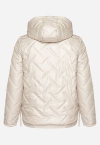 Born2be - Ciemnoszara Pikowana Kurtka z Odpinanym Kapturem Falenea. Okazja: na co dzień. Kolor: szary. Materiał: jeans. Styl: casual