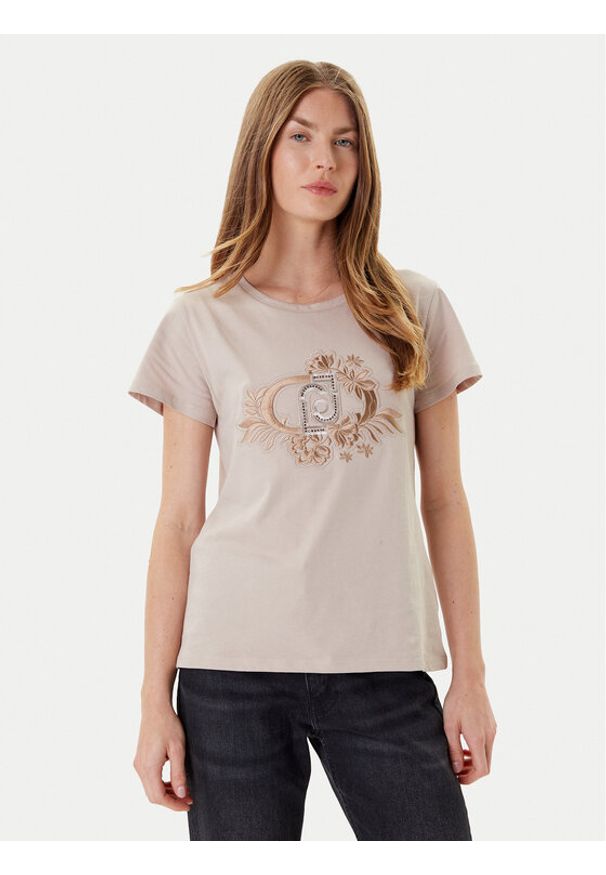 Liu Jo Sport T-Shirt TF5162 JS923 Beżowy Regular Fit. Kolor: beżowy. Materiał: bawełna. Styl: sportowy